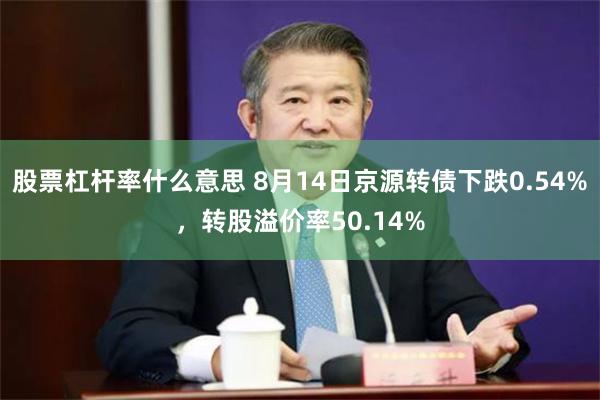 股票杠杆率什么意思 8月14日京源转债下跌0.54%，转股溢价率50.14%