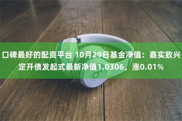 口碑最好的配资平台 10月29日基金净值：嘉实致兴定开债发起式最新净值1.0306，涨0.01%