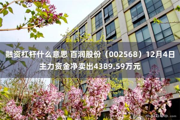 融资杠杆什么意思 百润股份（002568）12月4日主力资金净卖出4389.59万元