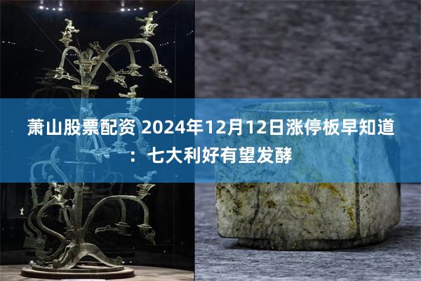 萧山股票配资 2024年12月12日涨停板早知道：七大利好有望发酵